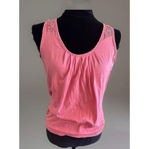 MISS ME Tank Top Floral Embroidered Sequined Racer Back Stitching Size medium - Picture 1 of 10